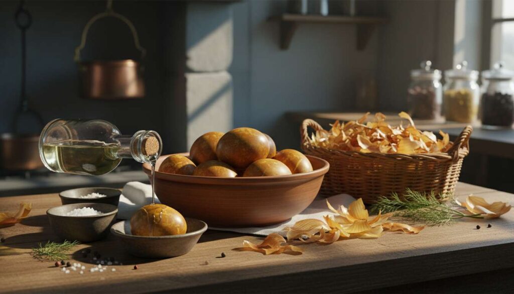 Weź z kuchennej szafki i ugotuj pisanki. Będą miały piękny, złocisty kolor