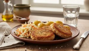 Obiad jak u mamy, czyli kotlety z ziemniaczkami i sałatką w zdrowszym wydaniu